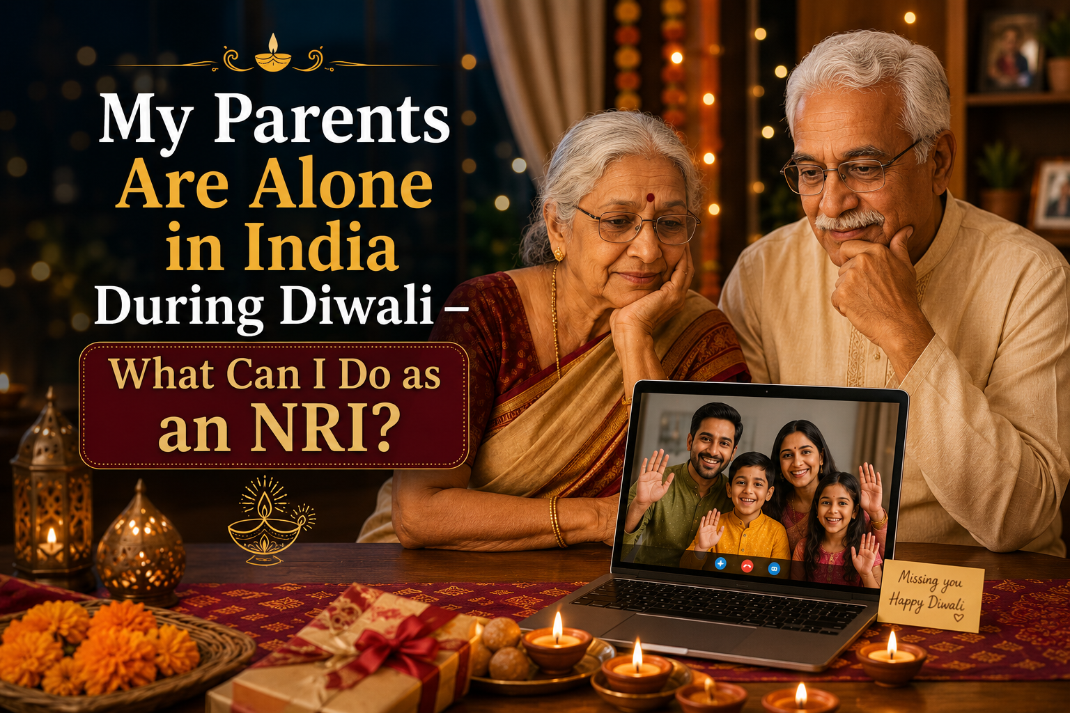 My Parents Are Alone in India During Diwali — What Can I Do as an NRI?