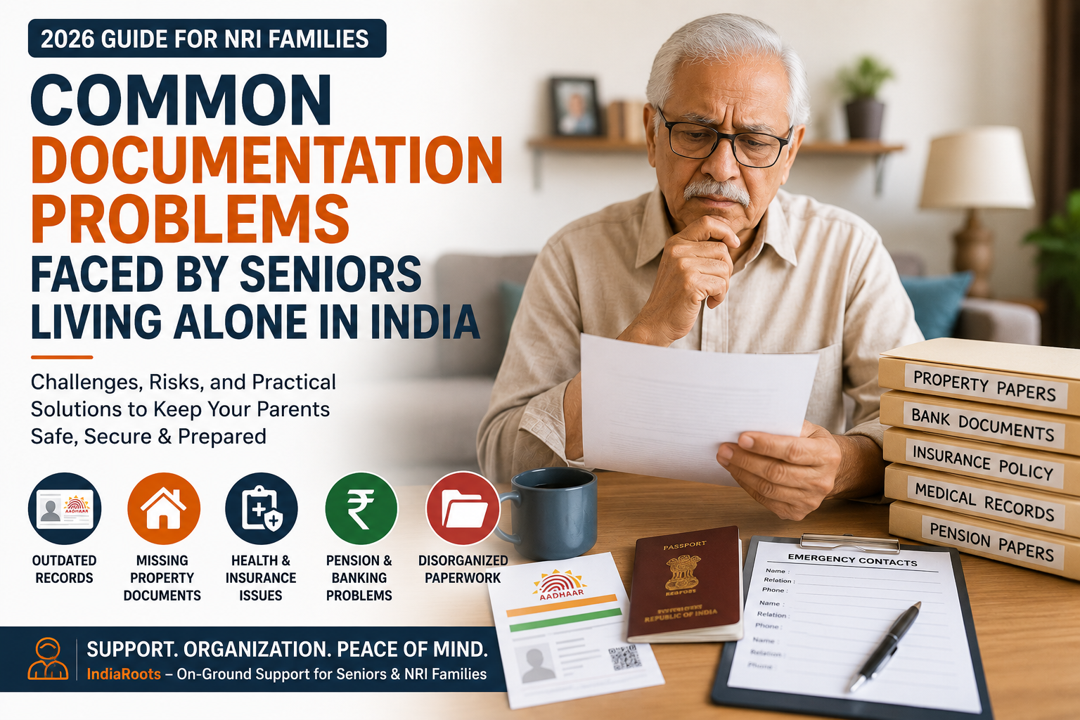Common Documentation Problems Faced by Seniors Living Alone in India (2026 Guide)
