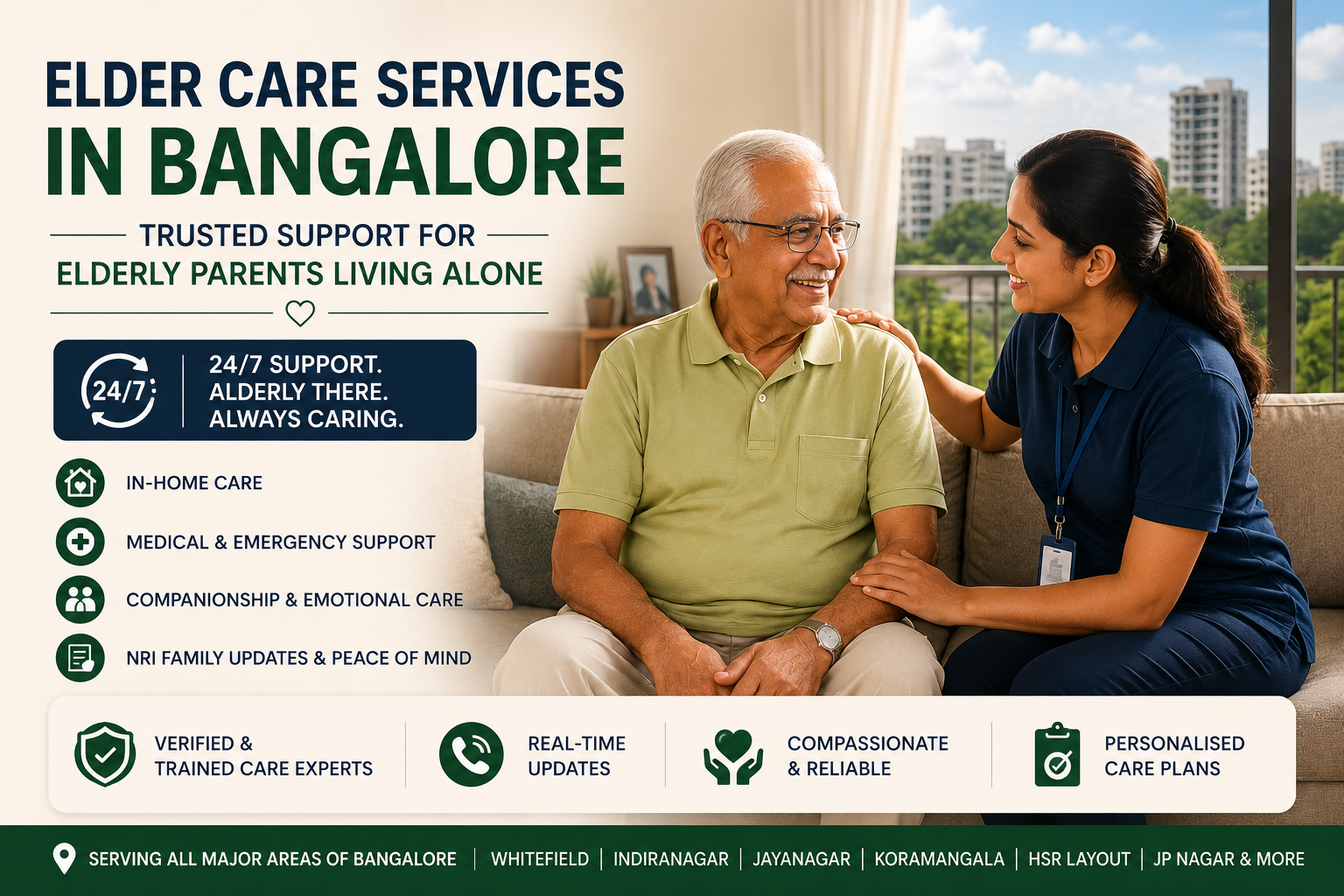 Elder Care Services in Bangalore for NRI Families: Trusted Support for Elderly Parents Living Alone
