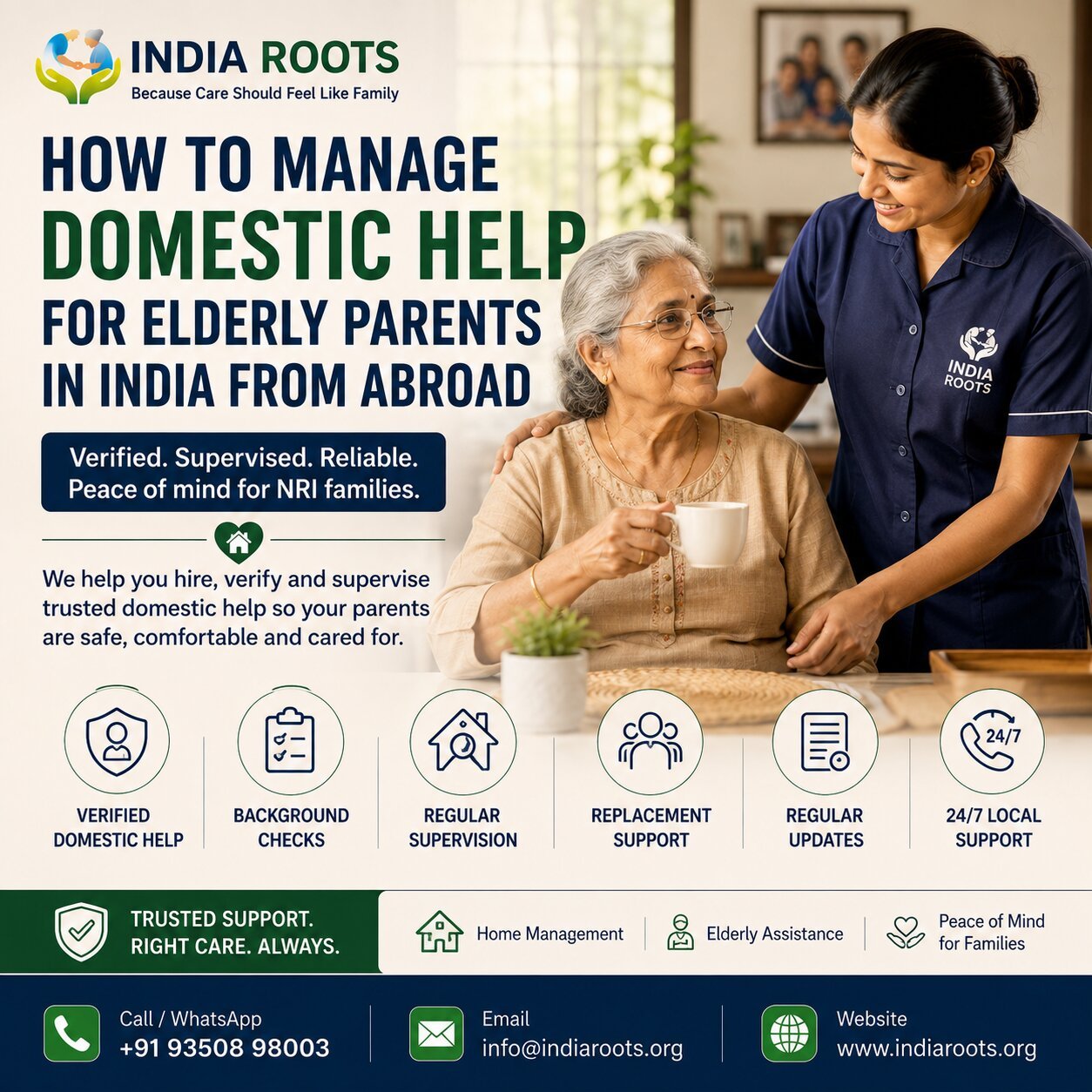 How to Manage Domestic Help for Elderly Parents in India from Abroad